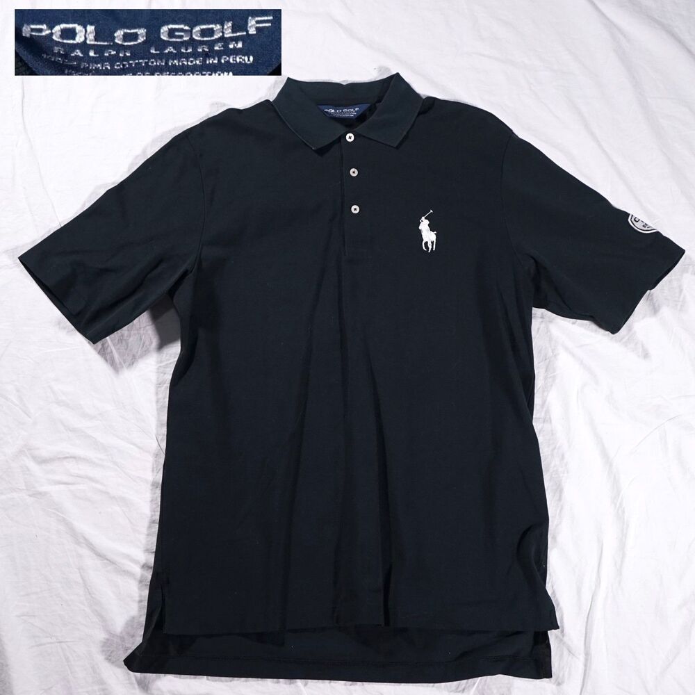 Polo Golf Big Pony Polo Shirt Black Mens Medium College Golf Fellowship